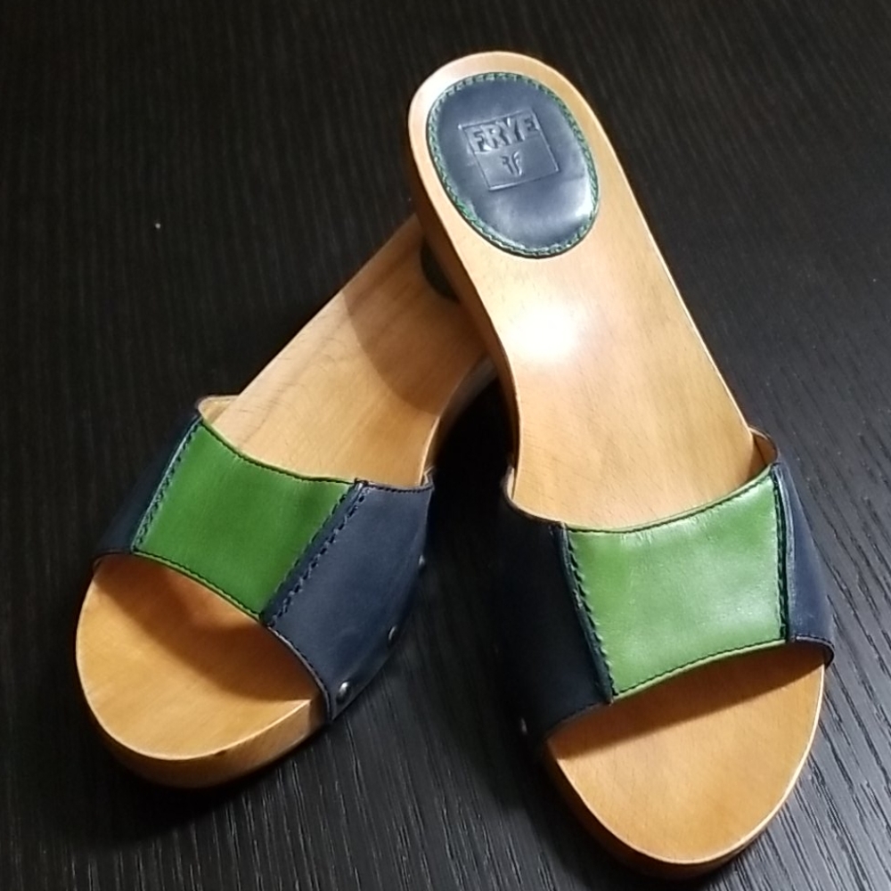 FRYE Ellie Leather Slide, Size 8.5 M.